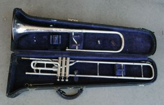 Vintage C.  G.  Conn Valve Trombone W/ Case - Serial 124672 - 1912 - 13