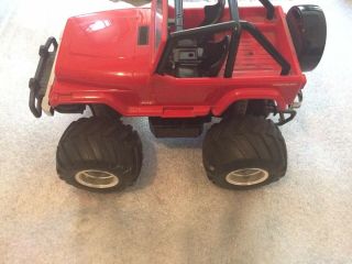 Vintage Tamiya Qd Quick Drive Red Jeep Rc With Remote 3