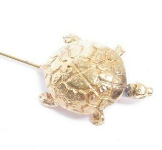 Vintage Sea Turtle Stick Pin Hat Lapel Signed Gorham Sterling Silver 925 Figural