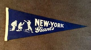 Vintage York Giants Pennant 1930 - 1940 Mel Ott 30” Wool Memorylen