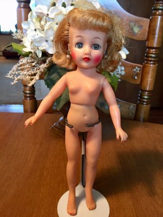 Vintage 1950’s Ideal 10 1/2” Little Miss Revlon Doll - Needs Re - Stringing
