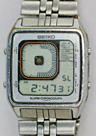 Vintage Seiko G757 - 405a James Bond Octopussy Lcd Wrist Watch As - Is For Repair