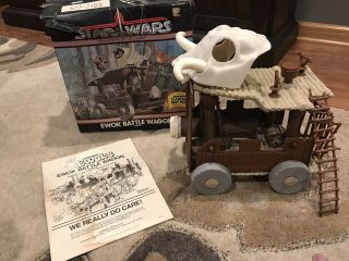 Vintage Star Wars Power Of The Force Ewok Battle Wagon Box Potf Luke