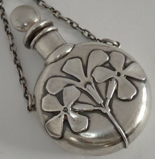 Antique English Arts & Crafts Sterling Silver Scent Perfume Bottle Pendant