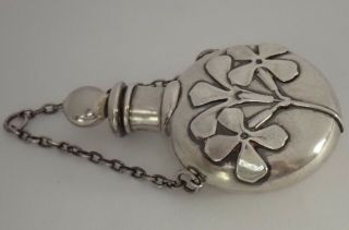 ANTIQUE ENGLISH ARTS & CRAFTS STERLING SILVER SCENT PERFUME BOTTLE PENDANT 3