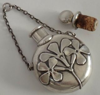 ANTIQUE ENGLISH ARTS & CRAFTS STERLING SILVER SCENT PERFUME BOTTLE PENDANT 5