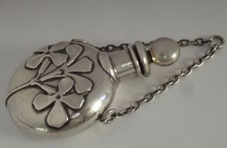 ANTIQUE ENGLISH ARTS & CRAFTS STERLING SILVER SCENT PERFUME BOTTLE PENDANT 9