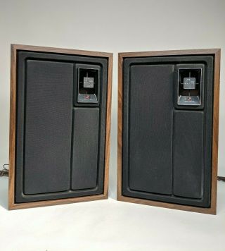 Vintage Zenith Allegro 2000 Speaker System 8 Ohms Floor Brown Wood - Pair