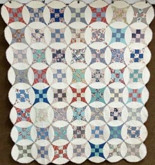 Farmhouse Pa C 1930s Improved Nine Patch Quilt Vintage Feedsack