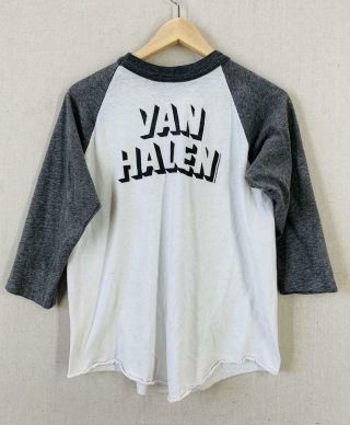 Vintage 1980 Van Halen Invasion Soft 50/50 Raglan Concert Rock T - Shirt M 2