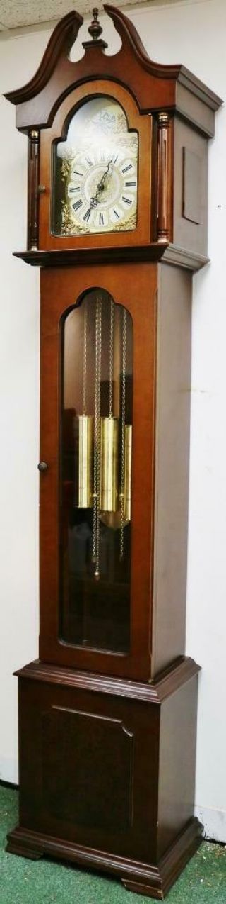 Vintage FHS Triple Weight Musical Westminster Chime Longcase Grandfather Clock 3