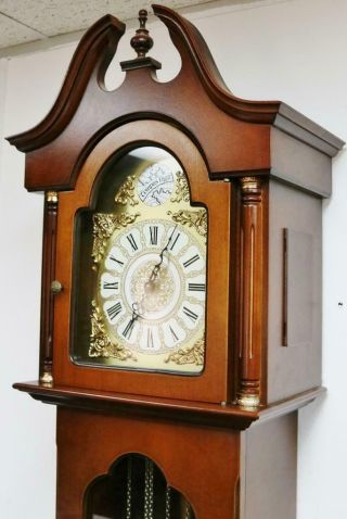 Vintage FHS Triple Weight Musical Westminster Chime Longcase Grandfather Clock 4