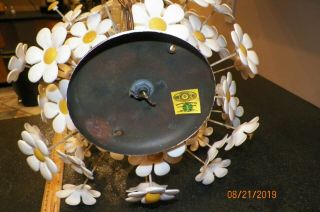 Vintage70 ' s Yellow and White Daisy Chandelier Lamp Light Fixture 3