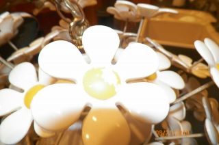 Vintage70 ' s Yellow and White Daisy Chandelier Lamp Light Fixture 5