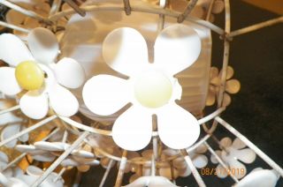 Vintage70 ' s Yellow and White Daisy Chandelier Lamp Light Fixture 8