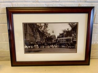 Vintage Anheuser Busch Budweiser Clydesdale Horses Framed Picture Print