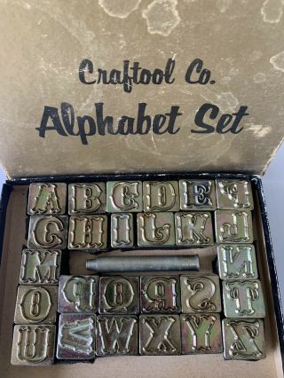 Vtg Craftool 1 " Standard Alphabet Letter Set 8132 Leather Craftool Tools Stamps