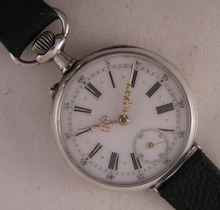 Silver Engraved Case All Serviced Cylindre 1900 French Wrist Watch A,