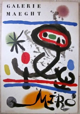 100 Joan Miro 1961 Art Print - Galerie Maeght Rare Abstract Art