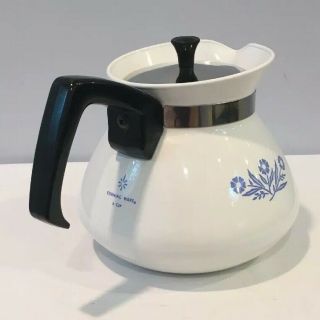 Vintage Corning Ware Cornflower 6 Cup Coffee Tea Pot With Insert 6