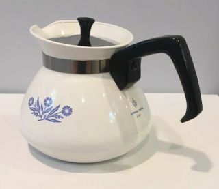 Vintage Corning Ware Cornflower 6 Cup Coffee Tea Pot With Insert 8