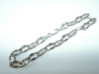 Vintage Sterling Silver Cable Chain Open Links Rocker Biker Mens Bracelet 925 9 