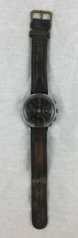 Vintage Chronograph Wristwatch Swiss Made Military Style 1940s/50s - Not