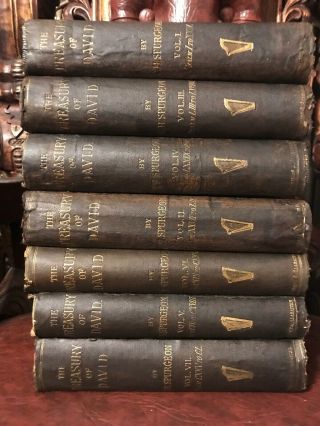 Rare Second Edition 1871 Treasury of David By Spurgeon 7 Volume Complete 12
