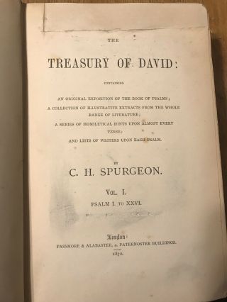 Rare Second Edition 1871 Treasury of David By Spurgeon 7 Volume Complete 3