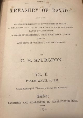 Rare Second Edition 1871 Treasury of David By Spurgeon 7 Volume Complete 4