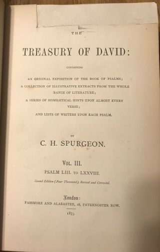 Rare Second Edition 1871 Treasury of David By Spurgeon 7 Volume Complete 5