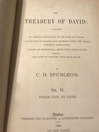 Rare Second Edition 1871 Treasury of David By Spurgeon 7 Volume Complete 8