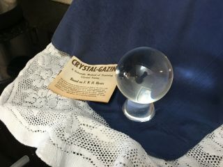 Vintage Crystal Ball Gazing Ball Psychic Divination With Instuction Booklet