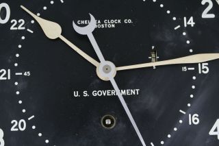 Vintage Chelsea U.  S.  Government Military WW2 WWII Era Black Bakelite Ships Clock 8