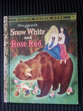 Vintage Little Golden Book Snow White And Rosered 228 1955 1st Ed.