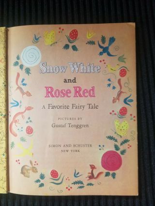Vintage Little Golden Book Snow White and RoseRed 228 1955 1st ed. 3