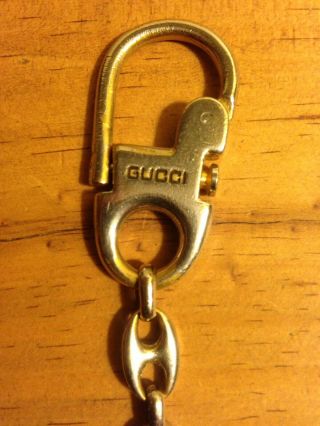 Vintage Gucci Italy Logo Key Chain Ring 8