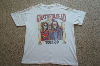 Rare Vtg Grateful Dead Tour 1989 American Gothic Single Stitch T - Shirt Miusa L