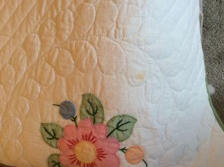 Vintage Bucilla Bouquet Appliqué Quilt Made From A Kit 7