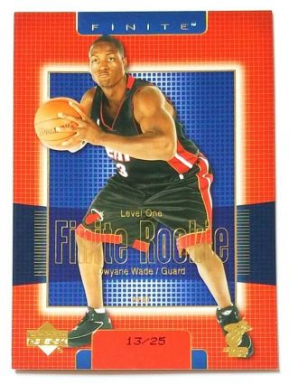 Dwyane Wade Rc 2003 - 04 Ud Finite Gold Ed 13/25 Miami Heat Rare Rookie Sp