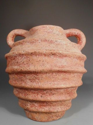 China Chinese Earthenware Beehive Shape Coiled 2 Handle Vessel Shang Dynasty?