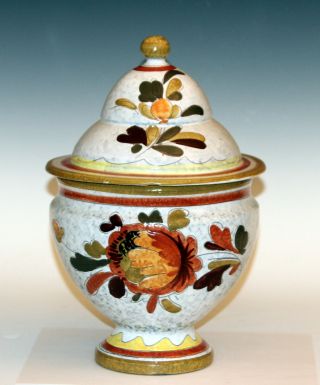 Vintage Mancioli Italian Art Pottery Biscuit Covered Cookie Jar Urn Raymor 12 "
