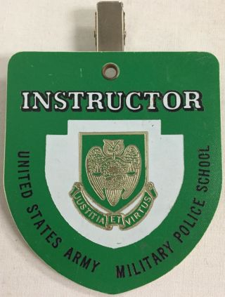 United States Army Vintage Military Police School Instructor Clip On Badge 376