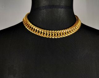 Vintage Gold - Tone Cleopatra Style Collar Chain Necklace