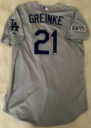 Dodgers Team Issued Zack Greinke Rare Jersey 2014 Postseason Mlb Authentication
