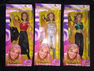 3 Different Vintage Mib 1999 Britney Spears Play Along Dolls Red Silver Green