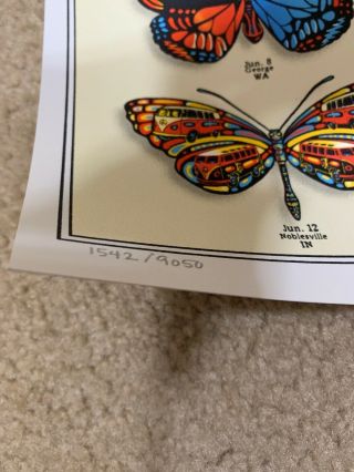 dead and company summer tour 2019 poster VIP RARE BUTTERFLY EMEK 2