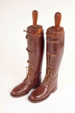 Vintage - Leather Riding Or Field Boots With Trees