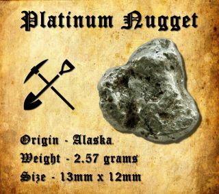 2.  57 Grams Extremely Rare Platinum Nugget From Alaska Better Than Gold