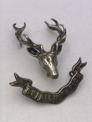 Rare Ww1 1917 Solid Silver Seaforth Highlanders Officers Bonnet / Cap Badge